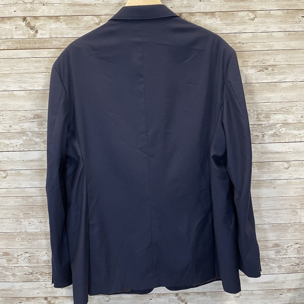 Ike Behar Loro Piana Mens 48L Blazer Navy 2 Button Wool Ticket Pocket Summertime - Picture 5 of 12